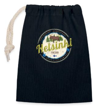 Helsinki Elch Hauptstadt von Finnland Vintage Souv - Verschließbarer Geschenkbeutel aus Baumwolle (14x20cm) - Navy - Vorne