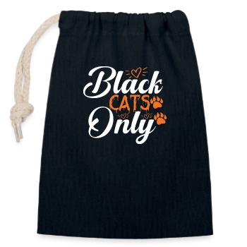 Black Cats Only - Closable cotton gift bag (14x20cm) - navy - Front