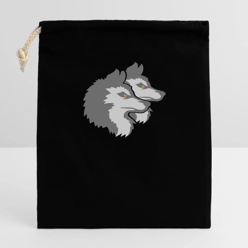 Logo de l’équipe Wolf Pack Sac cadeau en coton avec cordon (14 x 20 cm)