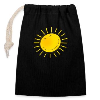 friendly sun - Closable cotton gift bag (14x20cm) - black - Front