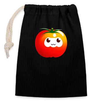 Tomate Comic Tomate Sweet Cartoon 13 - Sac cadeau en coton avec cordon (14 x 20 cm) - noir - Devant