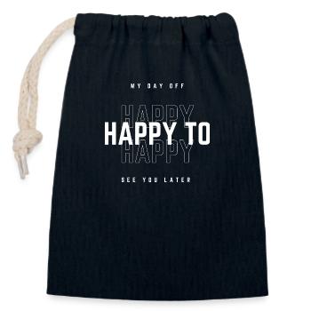 Rest day - Closable cotton gift bag (14x20cm) - navy - Front