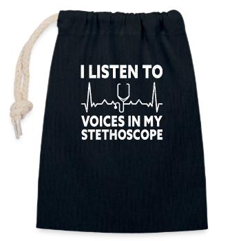Infirmière cardiologue en cardiologie - Sac cadeau en coton avec cordon (14 x 20 cm) - bleu marine - Devant