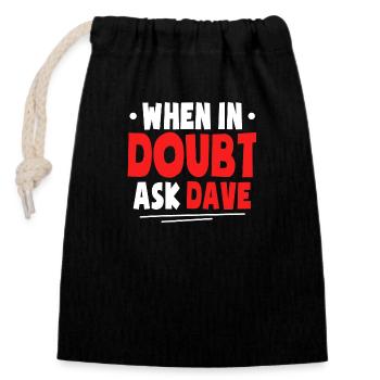 Drôle de chemise Dave - Sac cadeau en coton avec cordon (14 x 20 cm) - noir - Devant