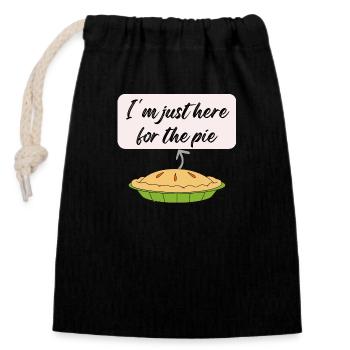 I m Just Here For The Pie - Closable cotton gift bag (14x20cm) - black - Front