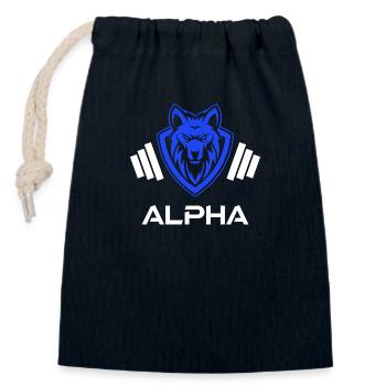 Blue Weights Alpha - Closable cotton gift bag (14x20cm) - navy - Front