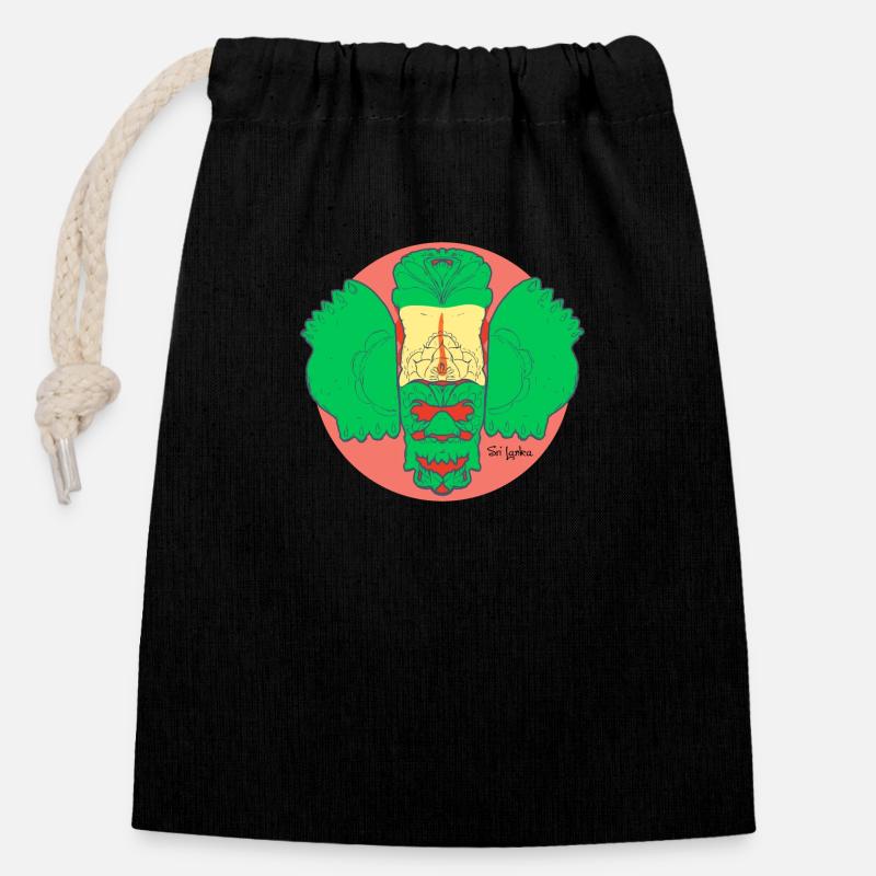 Raksha Mask Sri Lanka - Closable cotton gift bag (14x20cm) - black