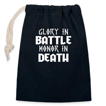 Gloire au combat honneur dans la mort - Sac cadeau en coton avec cordon (14 x 20 cm) - bleu marine - Devant