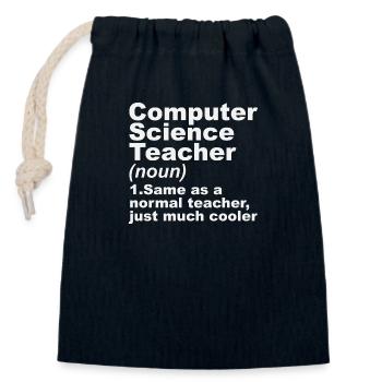 Computer Science Teacher Definition - Closable cotton gift bag (14x20cm) - navy - Front