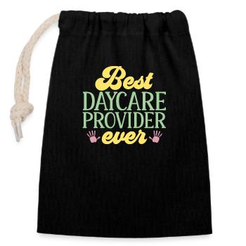 Éducateur d’enseignants en garderie - Sac cadeau en coton avec cordon (14 x 20 cm) - noir - Devant