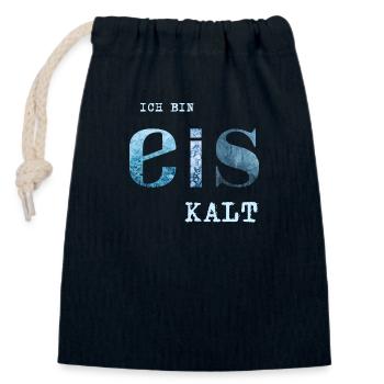 Ich bin Eis kalt - Verschließbarer Geschenkbeutel aus Baumwolle (14x20cm) - Navy - Vorne