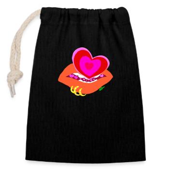 Bulles d’amour contre Monica, Star - Sac cadeau en coton avec cordon (14 x 20 cm) - noir - Devant