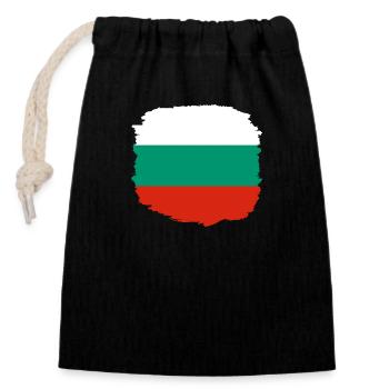 Bulgarien Flagge Bulgarische Fahne Goldstrand - Verschließbarer Geschenkbeutel aus Baumwolle (14x20cm) - Schwarz - Vorne