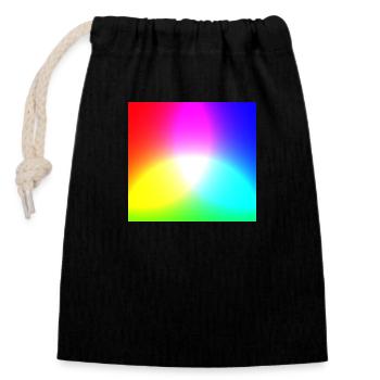 RGB Farbpalette - Additive Farbmischung - Verschließbarer Geschenkbeutel aus Baumwolle (14x20cm) - Schwarz - Vorne