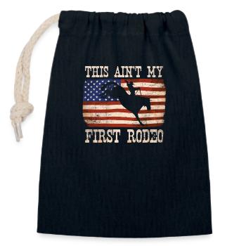 Ce n’est pas mon premier rodéo - Rodeo Cowboy Western - Sac cadeau en coton avec cordon (14 x 20 cm) - bleu marine - Devant