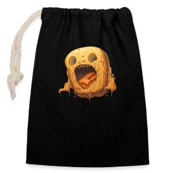 Brot-Monster - Verschließbarer Geschenkbeutel aus Baumwolle (14x20cm) - Schwarz - Vorne
