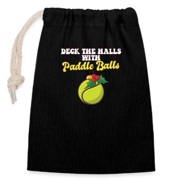Deck Les couloirs avec entraîneur de joueur de paddle ball - Sac cadeau en coton avec cordon (14 x 20 cm) - noir - Devant