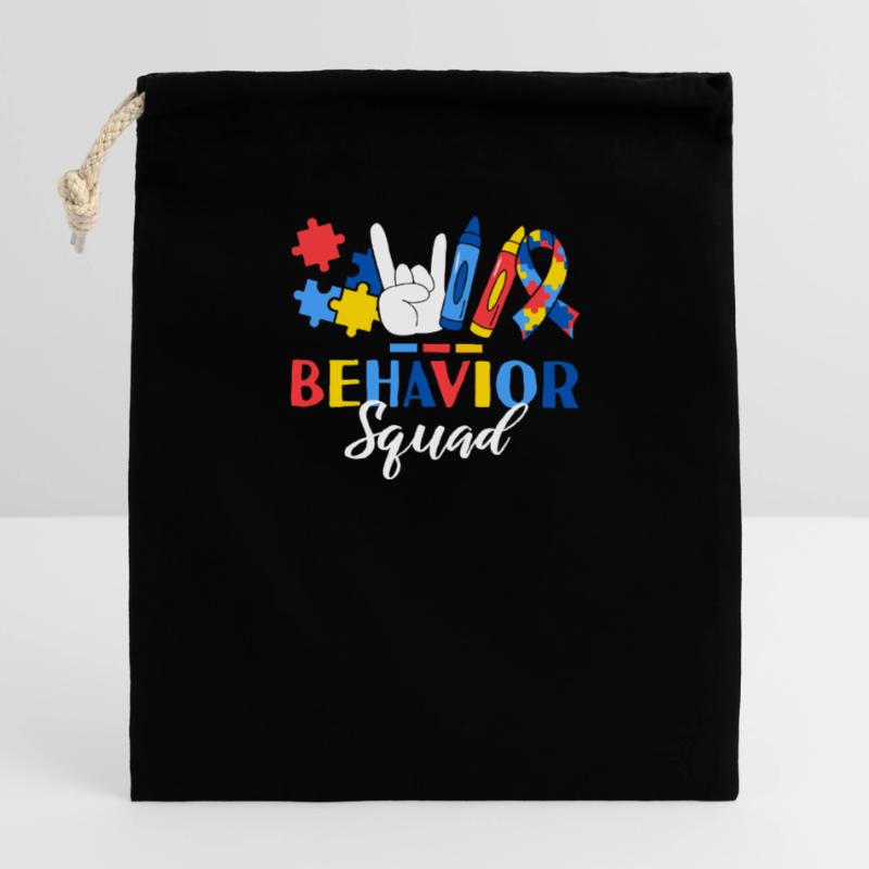 Behavior Squad ABA Therapist Applied Behavior Closable cotton gift bag (14x20cm)