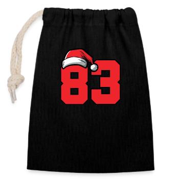 83 Number Christmas - Closable cotton gift bag (14x20cm) - black - Front