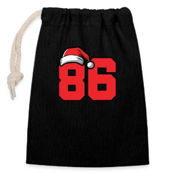 86 Number Christmas - Closable cotton gift bag (14x20cm) - black - Front