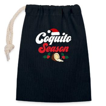 Coquito Season Rum Drink Coconut Puerto Rican - Verschließbarer Geschenkbeutel aus Baumwolle (14x20cm) - Navy - Vorne