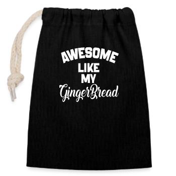Awesome Like My Gingerbread man, gingerbread man - Sac cadeau en coton avec cordon (14 x 20 cm) - noir - Devant