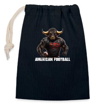 Stier American Football - Verschließbarer Geschenkbeutel aus Baumwolle (14x20cm) - Navy - Vorne