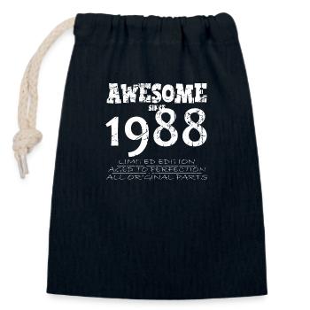 1988 - 36e anniversaire légendaire - Sac cadeau en coton avec cordon (14 x 20 cm) - bleu marine - Devant