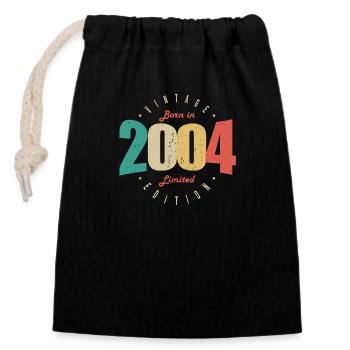 2004 Vintage Retro Geburtstagsgeschenk 2004 - Verschließbarer Geschenkbeutel aus Baumwolle (14x20cm) - Schwarz - Vorne