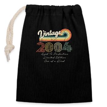 2004 Vintage Klassiker 2004 - Verschließbarer Geschenkbeutel aus Baumwolle (14x20cm) - Schwarz - Vorne