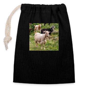 Mountain Goat in the national park Park Kos Island - Closable cotton gift bag (14x20cm) - black - Front