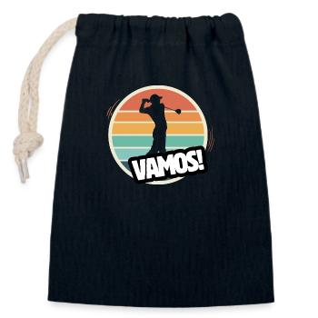 Vamos Retro Golf - Verschließbarer Geschenkbeutel aus Baumwolle (14x20cm) - Navy - Vorne