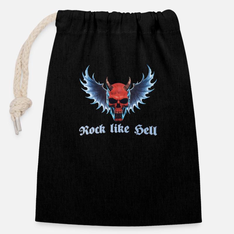 Wing Devil 2024 02 - Sac cadeau en coton avec cordon (14 x 20 cm) - noir