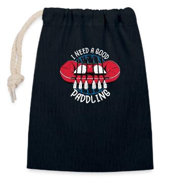 I Need A Good Paddling Rafting White Water - Closable cotton gift bag (14x20cm) - navy - Front