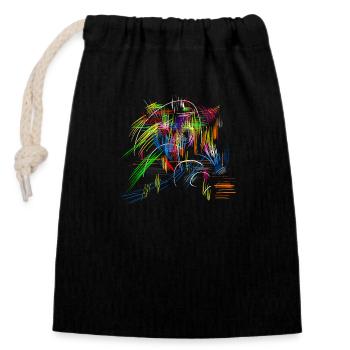 abstrait - Sac cadeau en coton avec cordon (14 x 20 cm) - noir - Devant