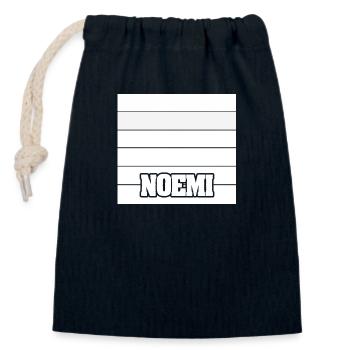 Nom de la femme Noemi - Sac cadeau en coton avec cordon (14 x 20 cm) - bleu marine - Devant