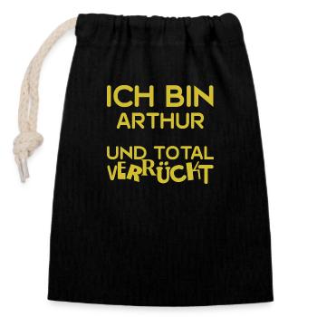 Arthur as Arthur - Closable cotton gift bag (14x20cm) - black - Front