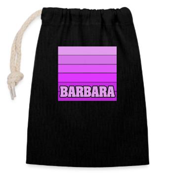 Mädchenname Barbara - Verschließbarer Geschenkbeutel aus Baumwolle (14x20cm) - Schwarz - Vorne