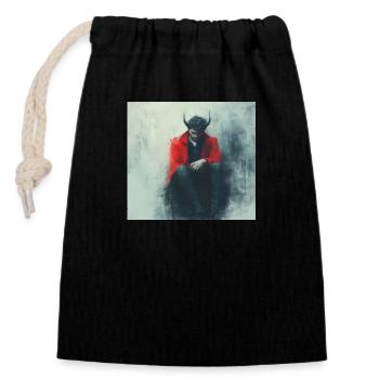 Devil - Closable cotton gift bag (14x20cm) - black - Front