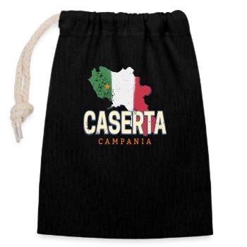 Caserte Italie Rétro Campanie Carte Murale Vintage - Sac cadeau en coton avec cordon (14 x 20 cm) - noir - Devant