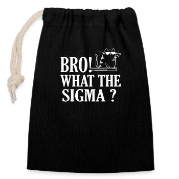 BRO What the Sigma? funny kids sayings - Closable cotton gift bag (14x20cm) - black - Front