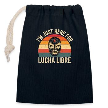 Pour les fans de Lucha Libre - Sac cadeau en coton avec cordon (14 x 20 cm) - bleu marine - Devant