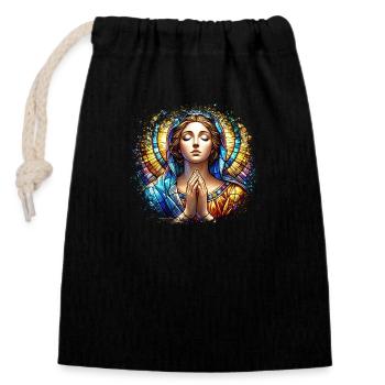 Holly Mary Maria Madonna Mariana Virgin Mary Holy - Closable cotton gift bag (14x20cm) - black - Front