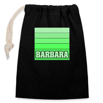 Geschenk für Barbara - Verschließbarer Geschenkbeutel aus Baumwolle (14x20cm) - Schwarz - Vorne