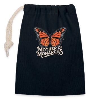Majestueux monarque papillon amour - Sac cadeau en coton avec cordon (14 x 20 cm) - bleu marine - Devant