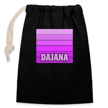 Nom de jeune fille Dajana - Sac cadeau en coton avec cordon (14 x 20 cm) - noir - Devant
