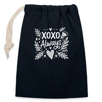 XOXO Always - Closable cotton gift bag (14x20cm) - navy - Front