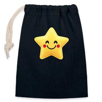 Sweet Star - Yellow - Closable cotton gift bag (14x20cm) - navy - Front