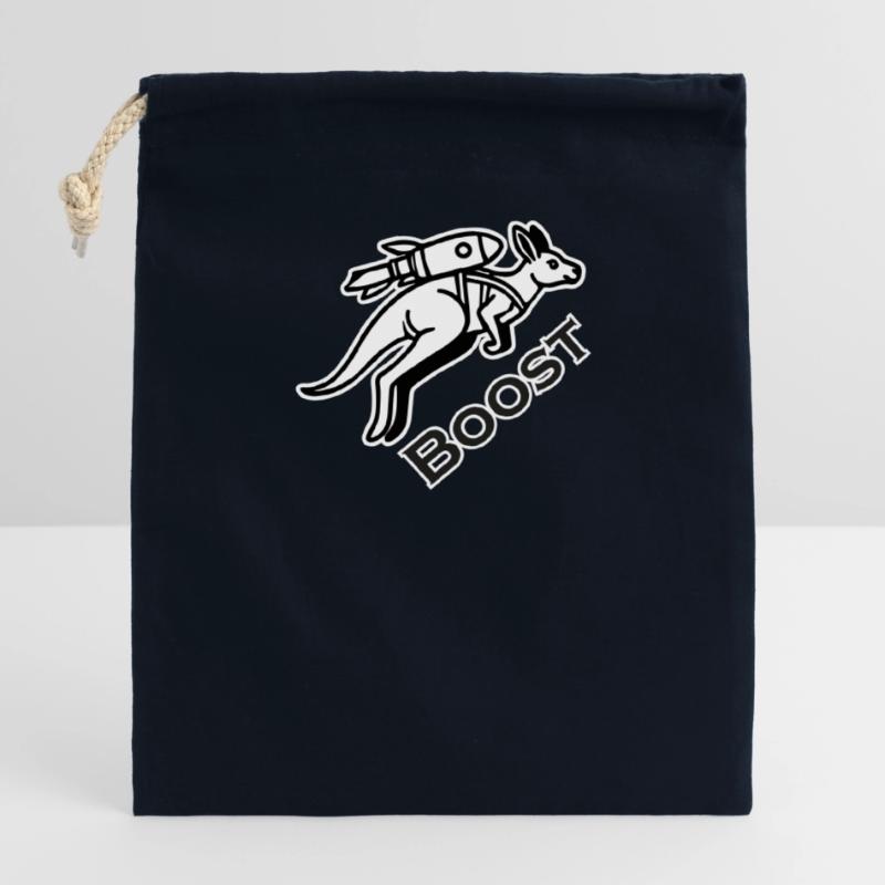 Kangaroo With Jetpack - Boost Design Closable cotton gift bag (14x20cm)