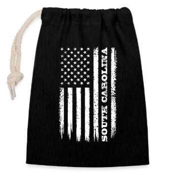 Flagge USA South Carolina Bundesstaat Geschenk - Verschließbarer Geschenkbeutel aus Baumwolle (14x20cm) - Schwarz - Vorne